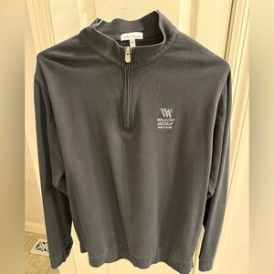Peter Millar Men's Black Comfort Interlock Quarter Zip Pullover